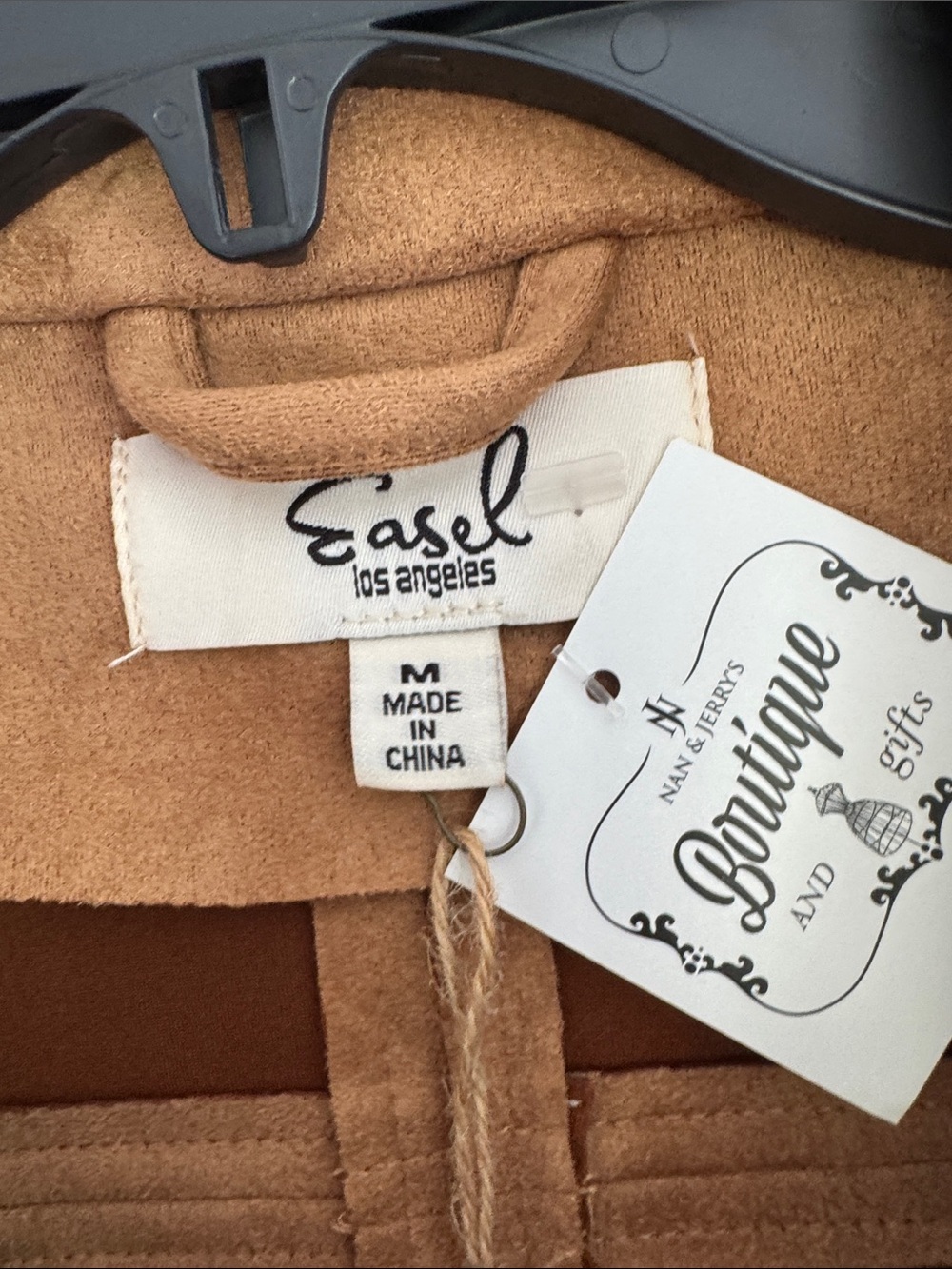 Women's Faux Suede Long Trench Coat - Tan - Picture 2 of 3
